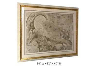 RENAISSANCE INSPIRED MERMAID ART IN UNIQUE FRAME