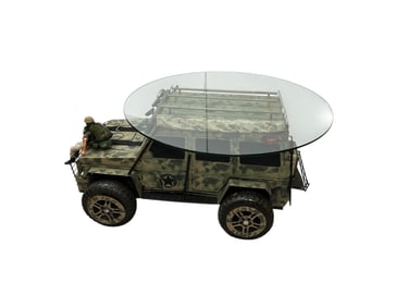 Pop Art Mercedes G-Wagon Glass Top Coffee Table - Limited Edition