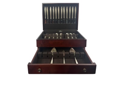 64 Pc. Silverplate Flatware "Morning Rose" by Community