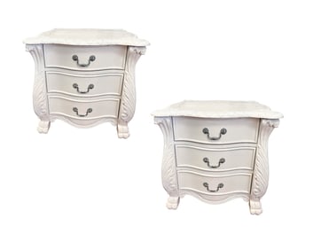 Pair of Coastal Style Nightstands / Side Tables