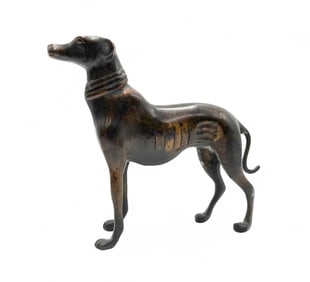 Mid-Century Cast Bronze Greyhound Figurine