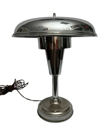 Art Deco Chrome Mushroom Table Lamp