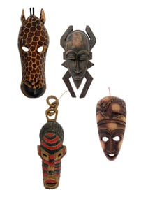 Set of 4 African Tribal Masks