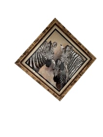 Charming Print of 3 Zebras, Framed