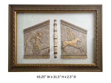 Classical Greek Relief Fragment Art, Framed