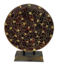 Large Cut Glass Platter On Museum Stand