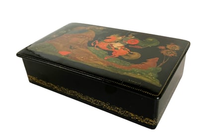 Russian Palekh Lacquer Trinket Box