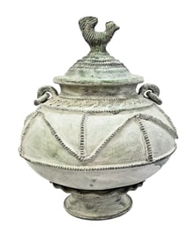 Chinese Lidded Terracotta Vessel / Rice Jar