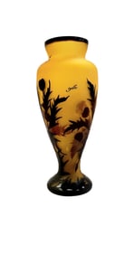 Large EMILE GALLE Style French Art Nouveau Cameo Vase