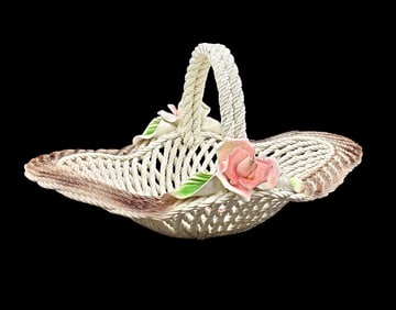 Braided Porcelain Basket by LANZARIN, Italy
