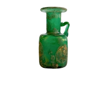 Pate de Verre Style Vase in Opaque Green