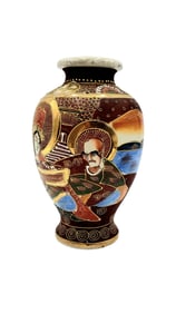Vintage hand-painted Satsuma Moriage Style Vase