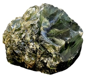 Natural Slag Glass Rock in Green