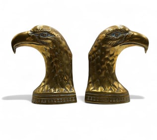 Eagle Bust Brass Bookends
