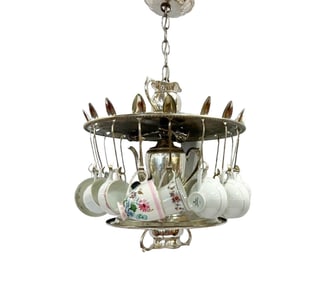 One-Of-A-Kind Handcrafted Teacup Chandelier