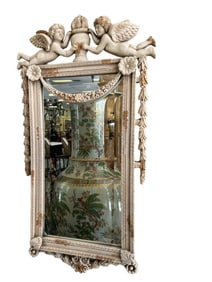 Neoclassical Bevel Edge Cherub Mirror