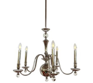 Contemporary Chrome & Lucite Chandelier