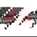 Statement Piece Chesterfield Style Arm Chairs, a Pair