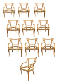 Set of 10 Solid Wood Armchair Frames