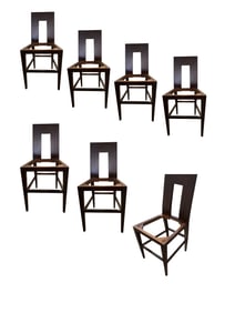Set of 7 Zebra Wood Dining/Side Chair Frames