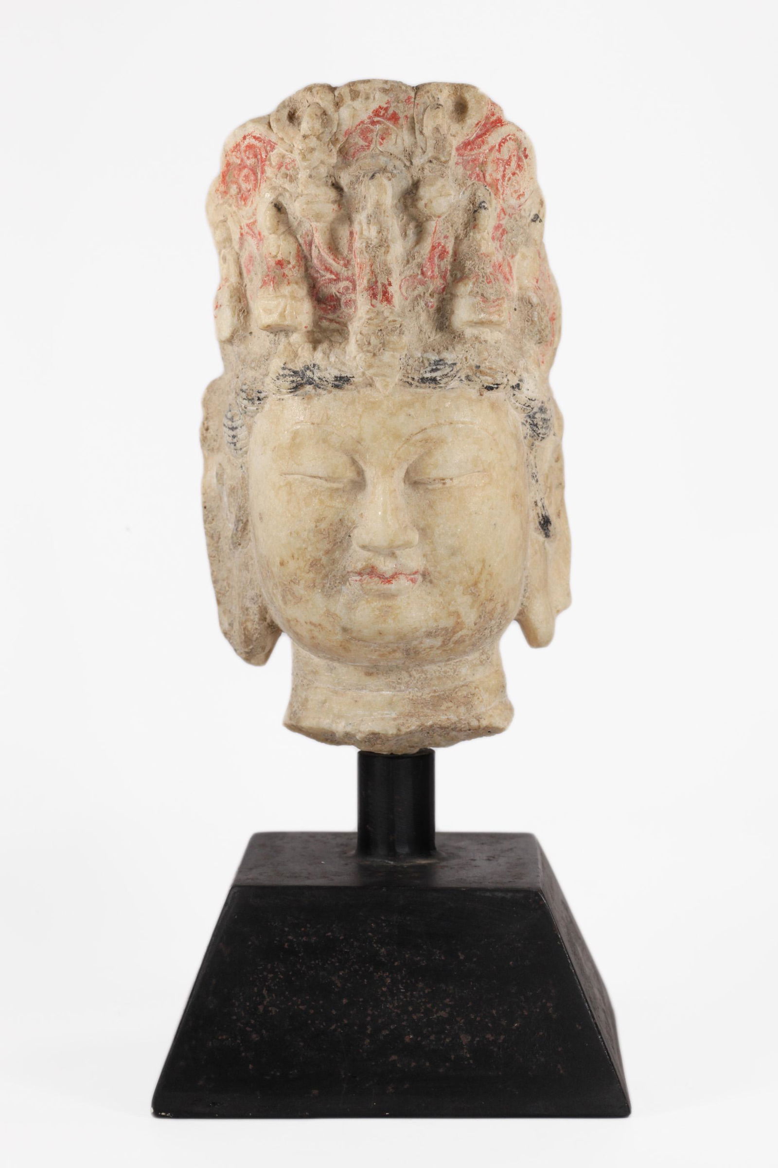 Tang Dynasty - White Stone Buddha Head (1 of 9)