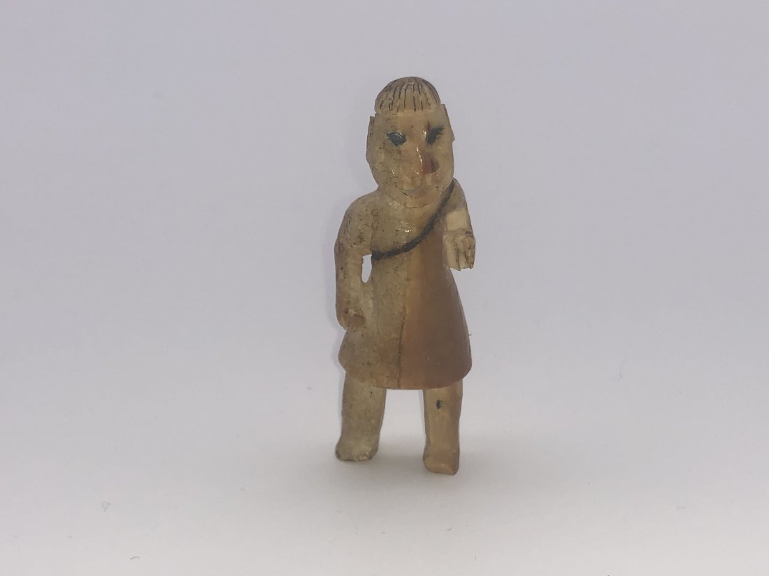 Late 19th Century Native Inuit Carved Man Hunter Fetish Effigy Toggle (1 of 6)
