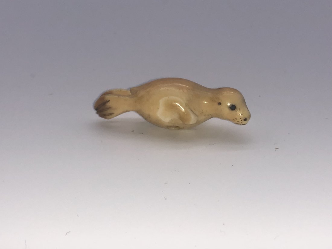 Late 19th Century Native Inuit Carved Seal Fetish Effigy Toggle (1 of 3)