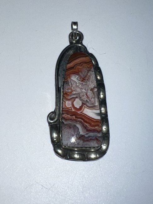 Native Navajo Sterling Silver Ocean Jasper Pendant 8 Grams (1 of 5)