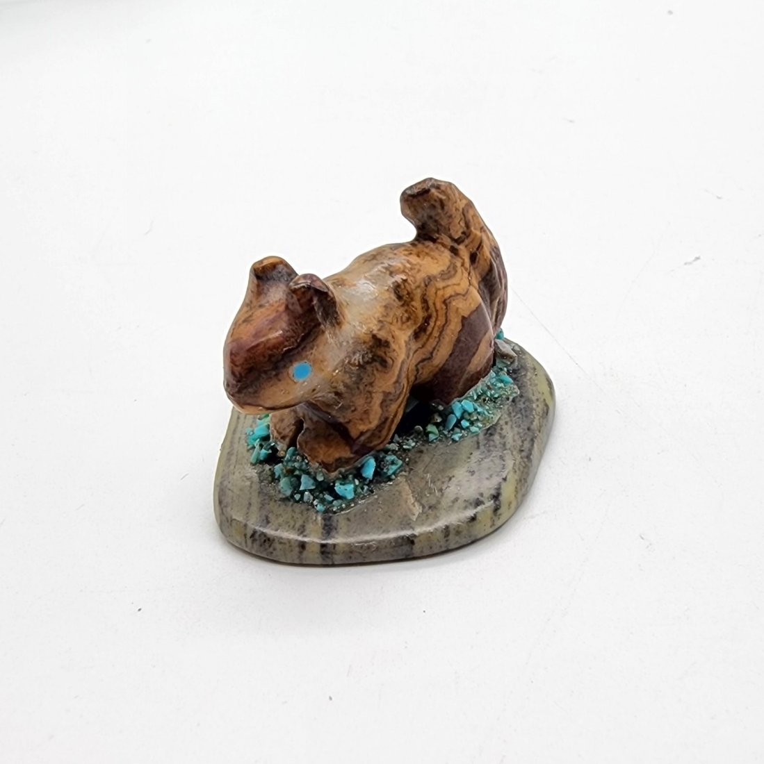 Native Zuni Carved Stone Squirrel Fetish Signed By Brian Yunie (1 of 6)