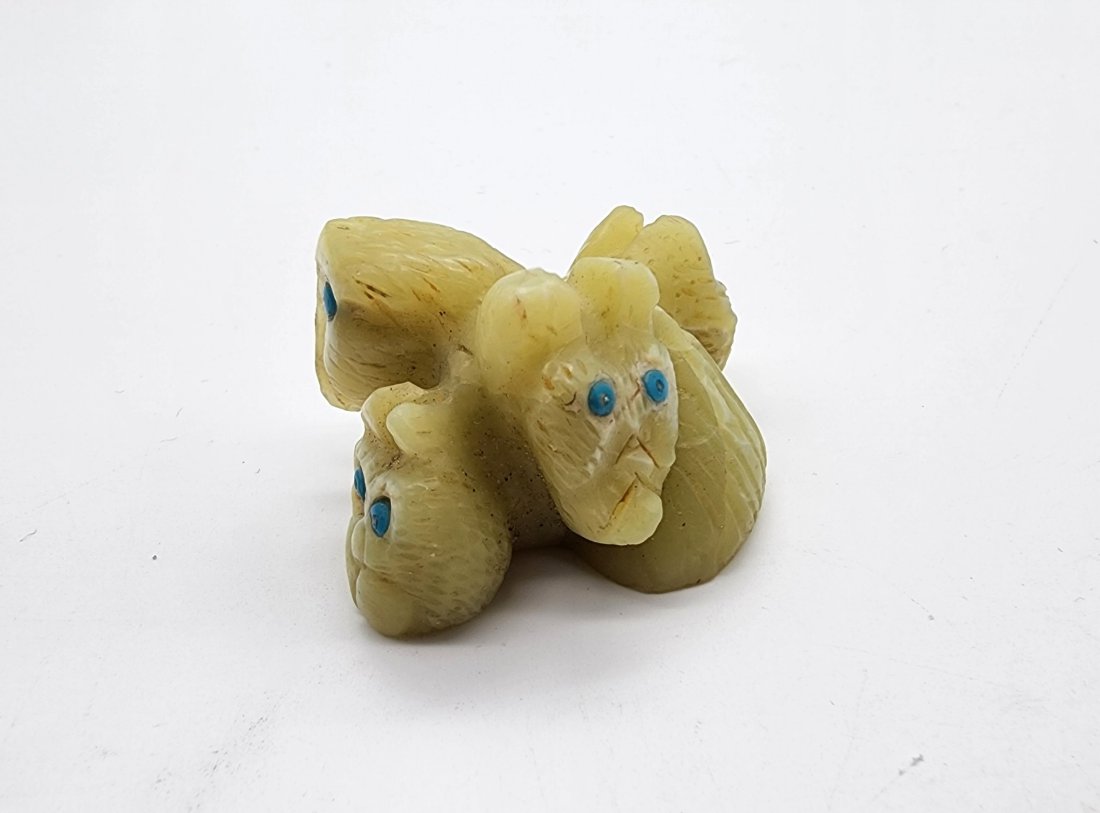 Native Zuni Carved Stone Multi Head Fetish Signed By Wilbert Cheama (1 of 5)