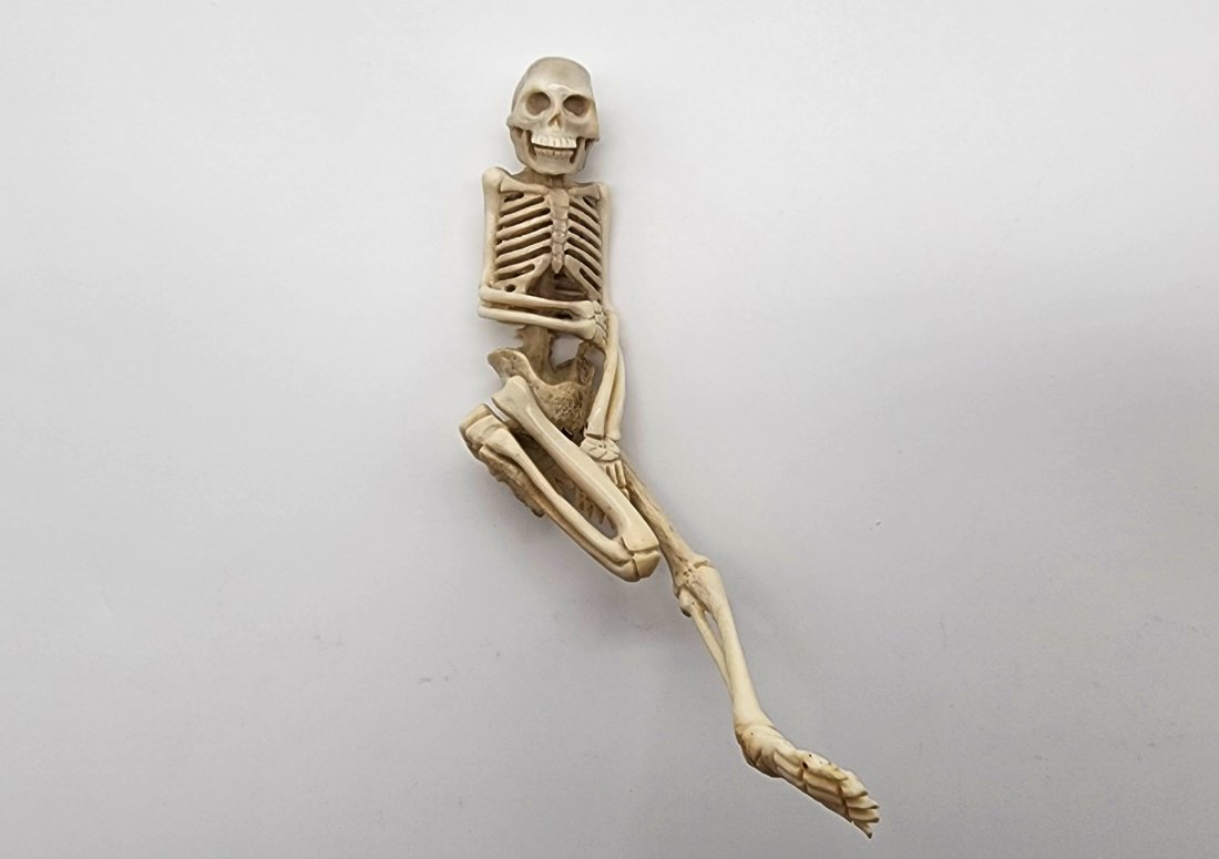 Native Carved Deer Antler Skeleton Fetish (1 of 2)