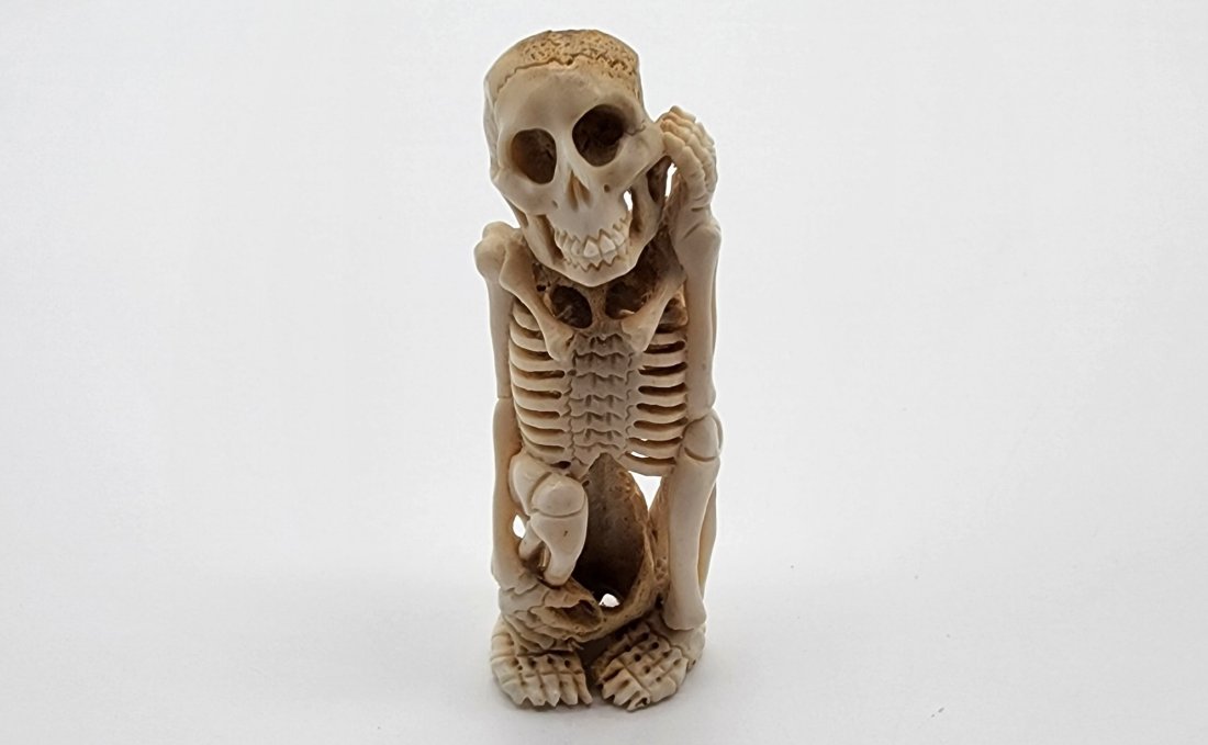 Native Carved Deer Antler Skeleton Fetish (1 of 3)