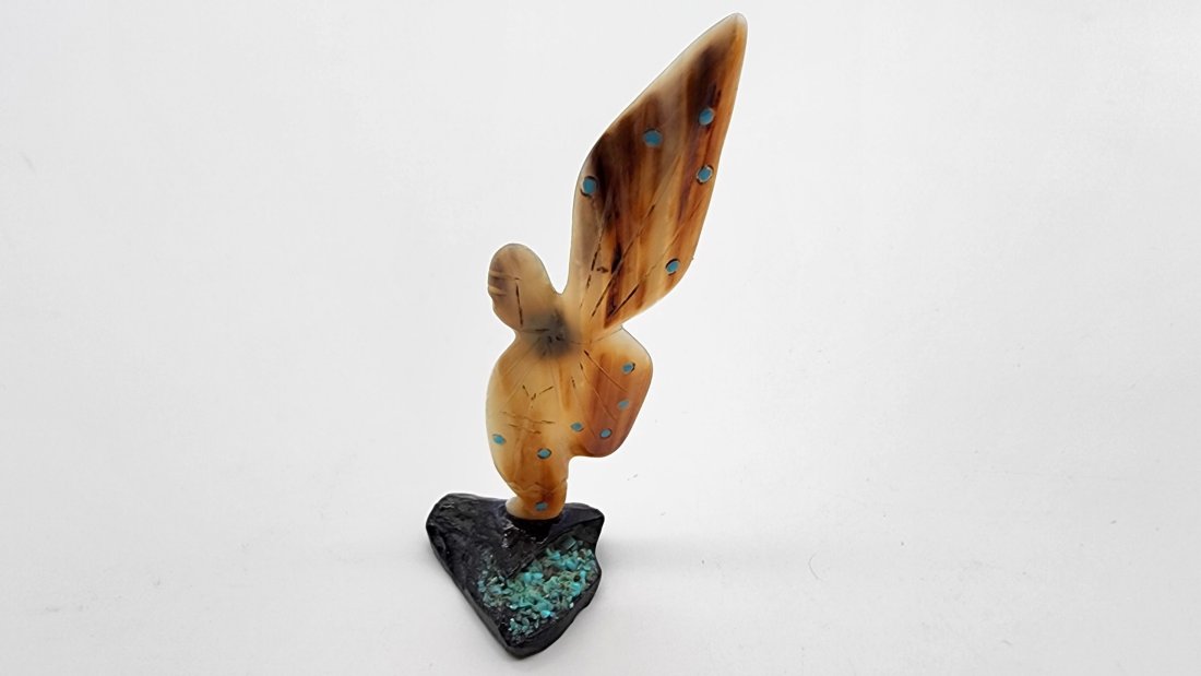 Native Zuni Carved Abalone Shell Maiden Fetish Signed By Jerome Vacit (1 of 3)