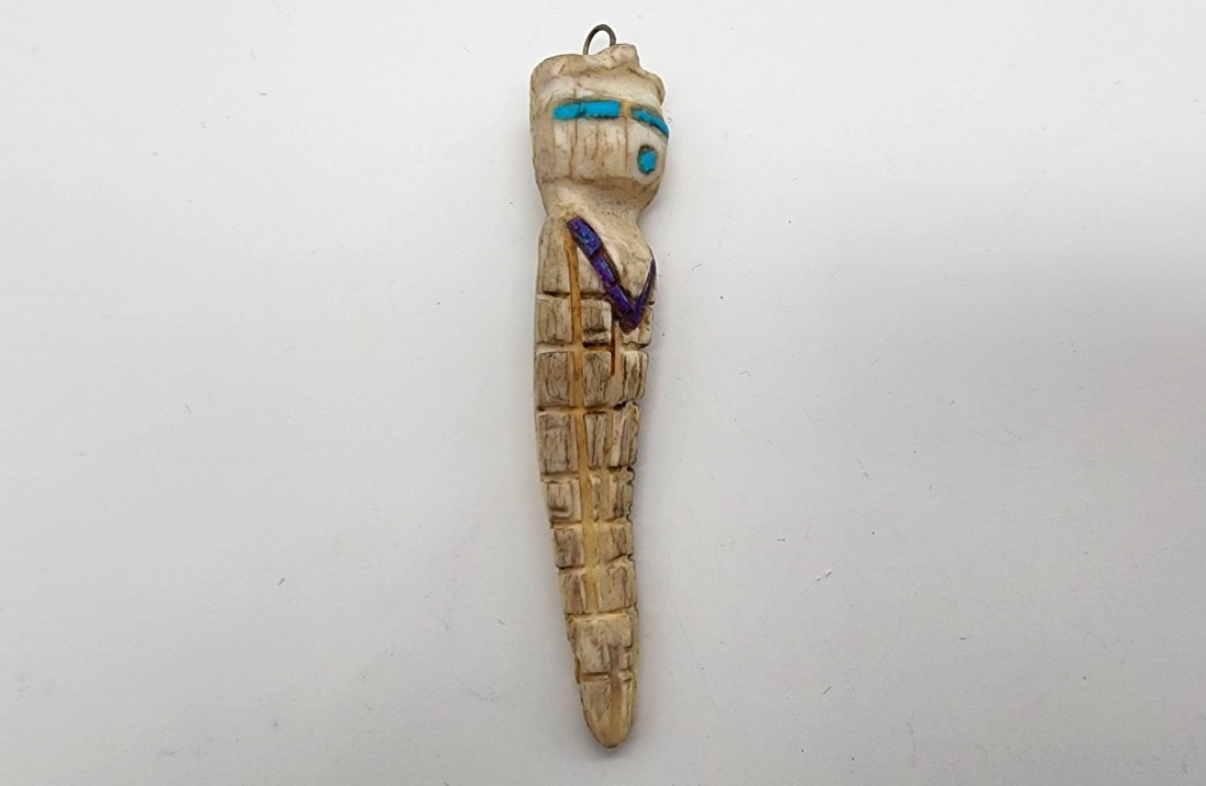 Native Zuni Carved Deer Antler Corn Maiden Fetish By William Lemy (1 of 2)