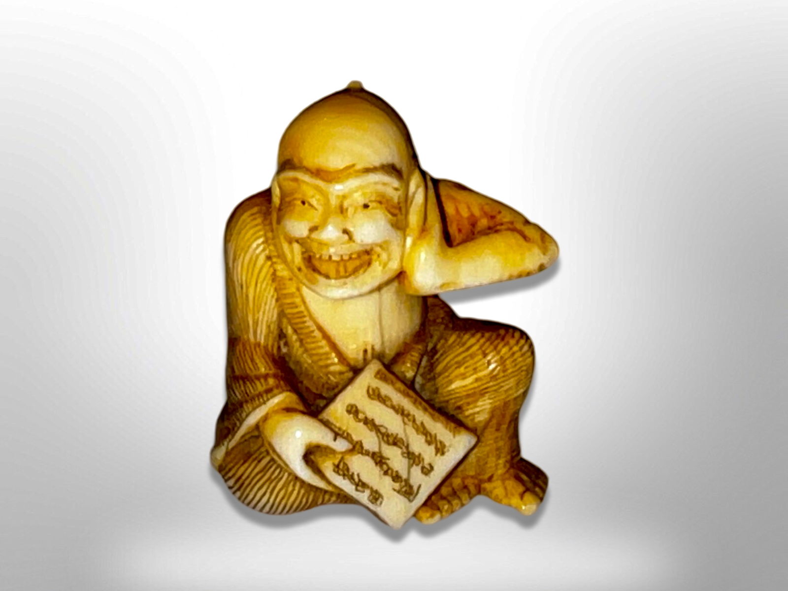 Japanese Carved Netsuke of Monk (1 of 8)