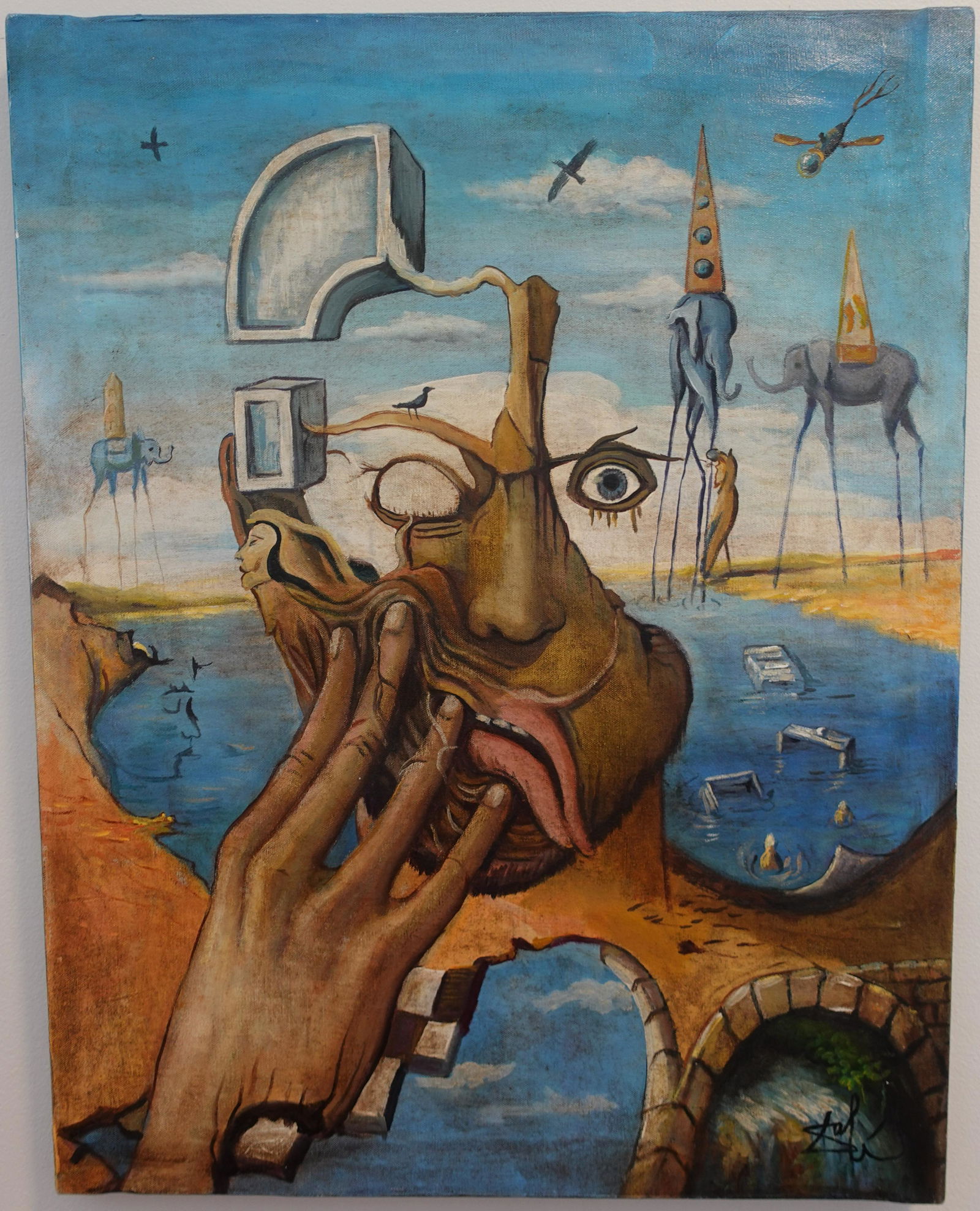Salvador Dali Oil On Canvas (1 of 5)