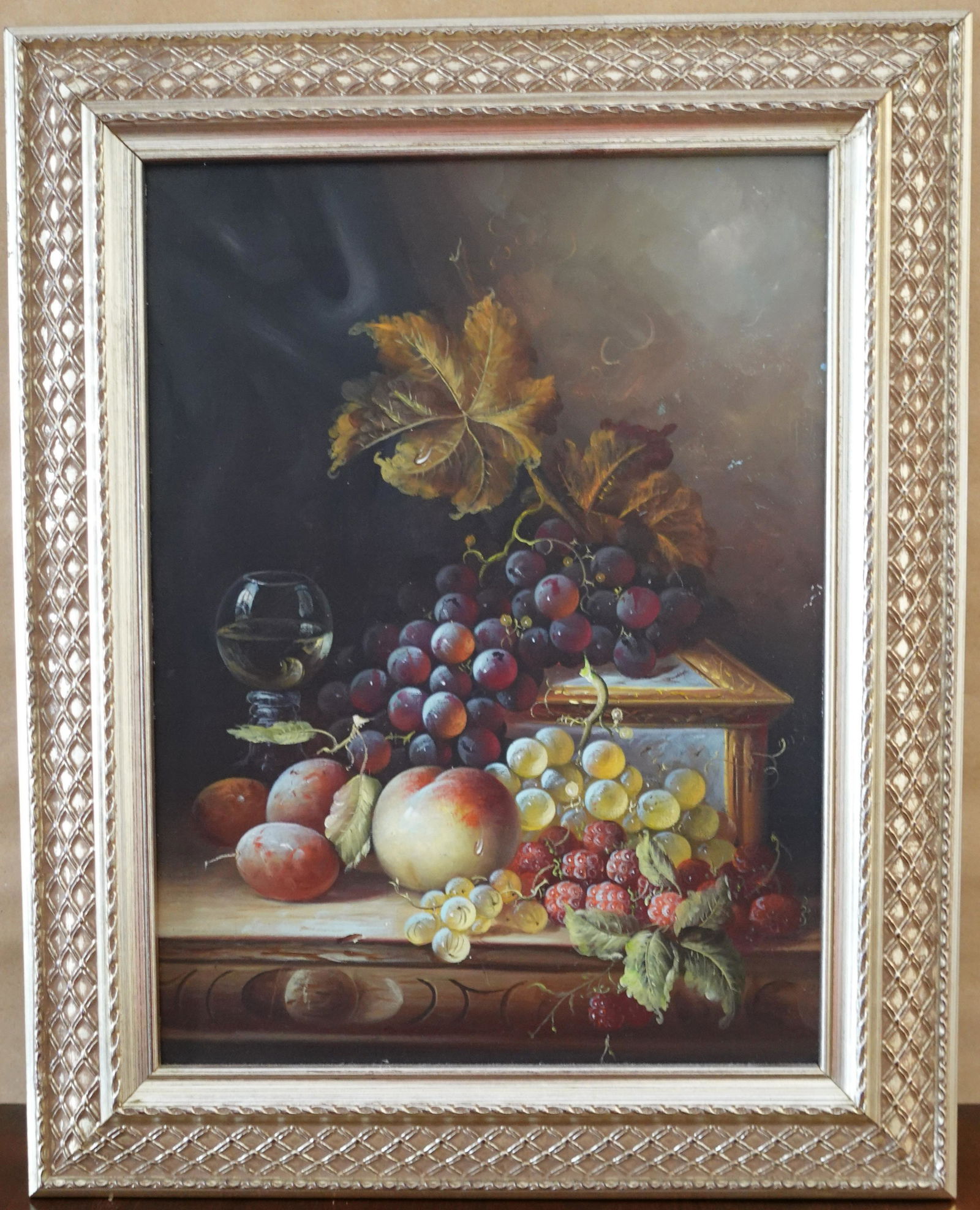 A Fruit Still Life' Ornate Framed Canvas (1 of 4)