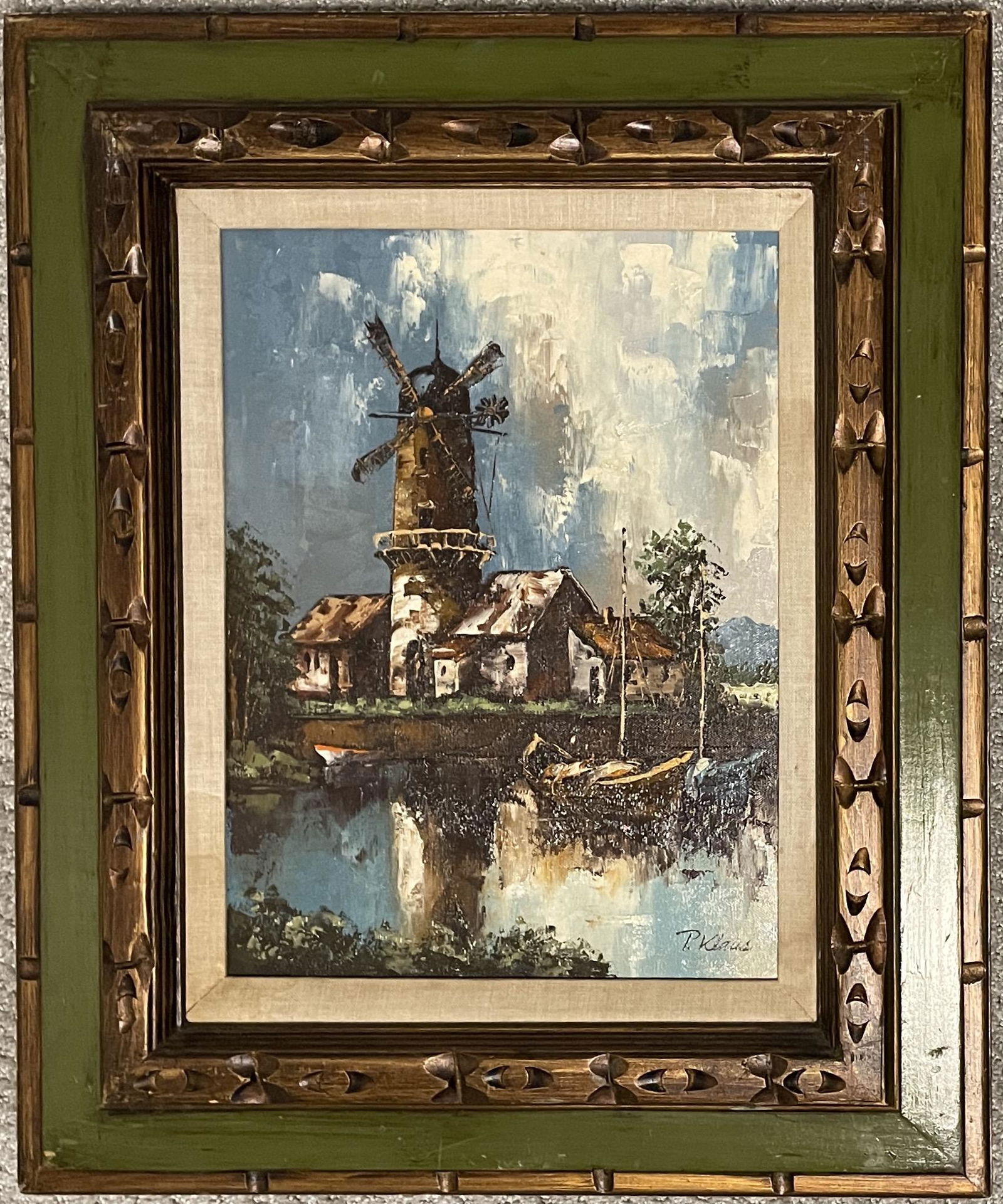 Vintage P.KLAUS Signed Oil on Canvas Painting (1 of 3)