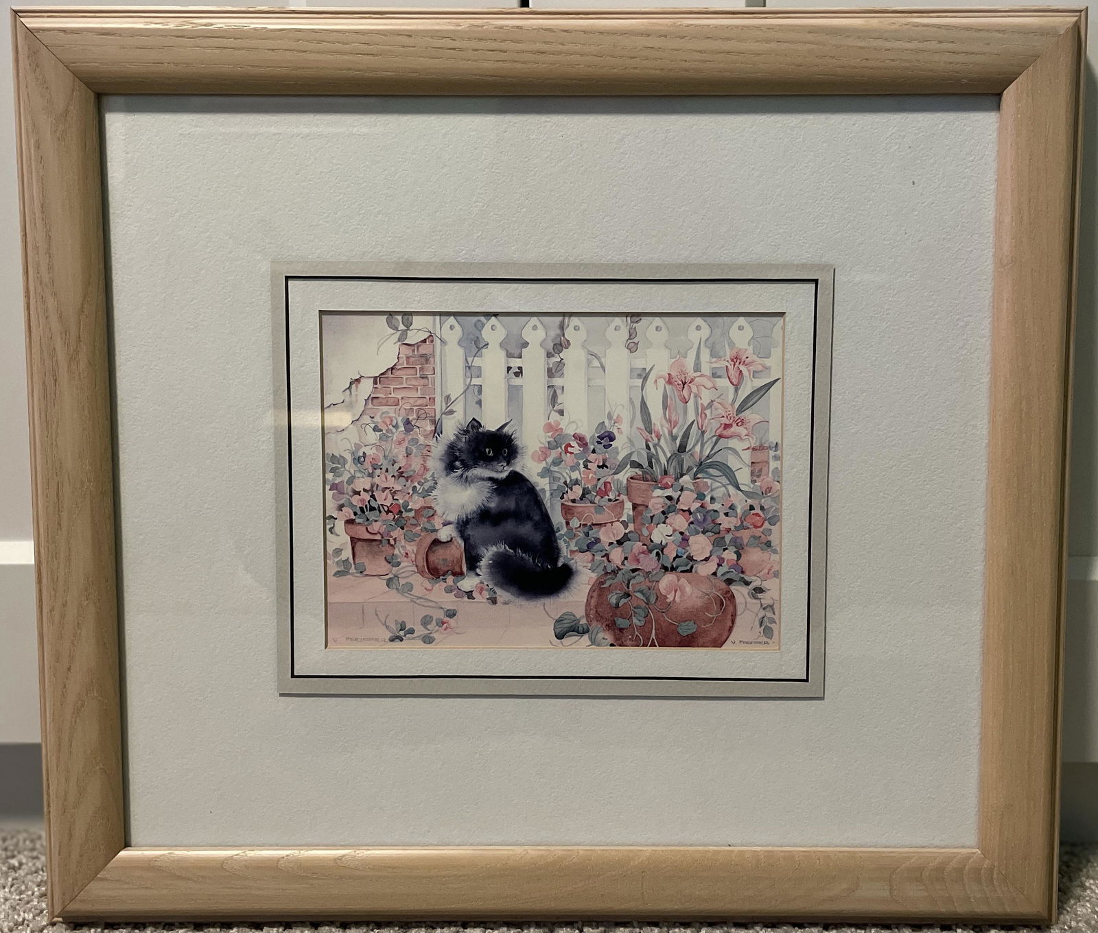 VALERIE PFEIFFER PENCIL SIGNED LITHOGRAPH CAT (1 of 4)