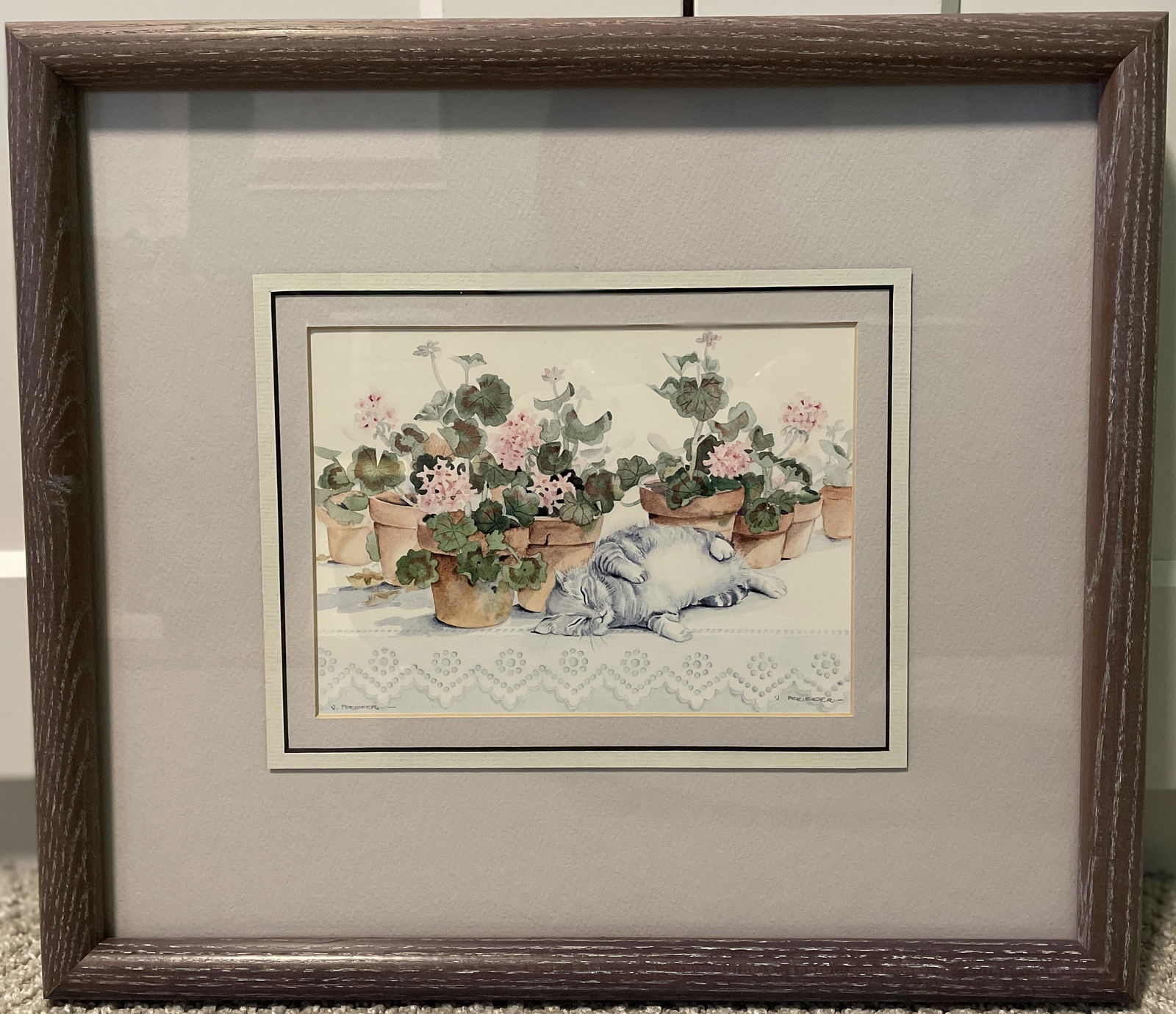 VALERIE PFEIFFER PENCIL SIGNED LITHOGRAPH CAT (1 of 4)