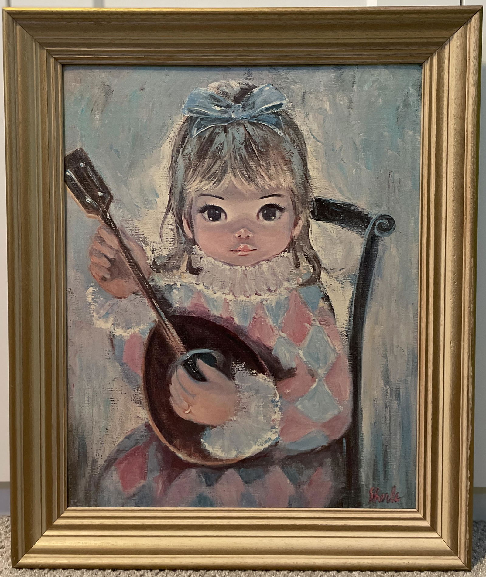 Big Eyed Harlequin Girl "Penny" Art Picture by Sherle (1 of 4)