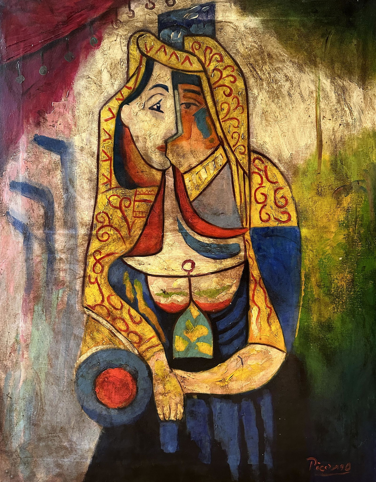 Pablo Picasso oil on canvas painting signed (1 of 6)