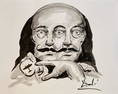 Salvador Dali Pencil Drawing on Paper