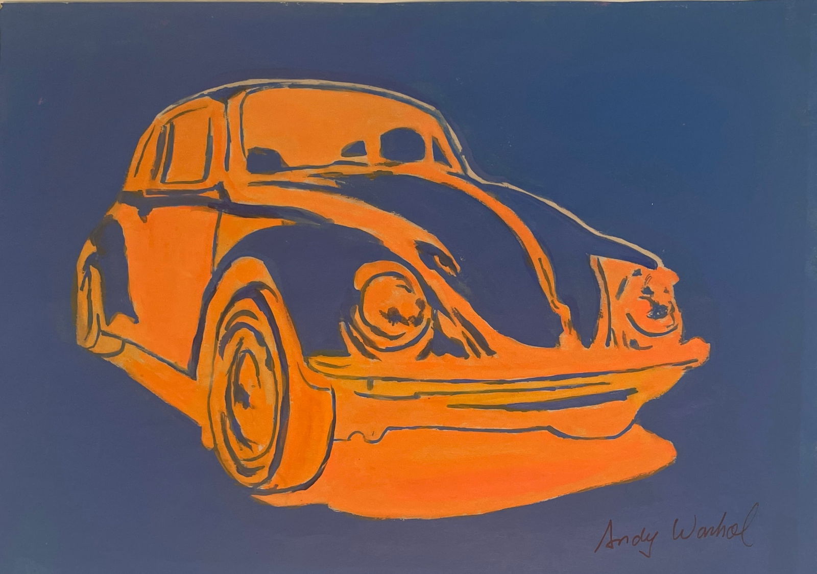 Signed Andy Warhol Mixed Media on Paper (1 of 3)