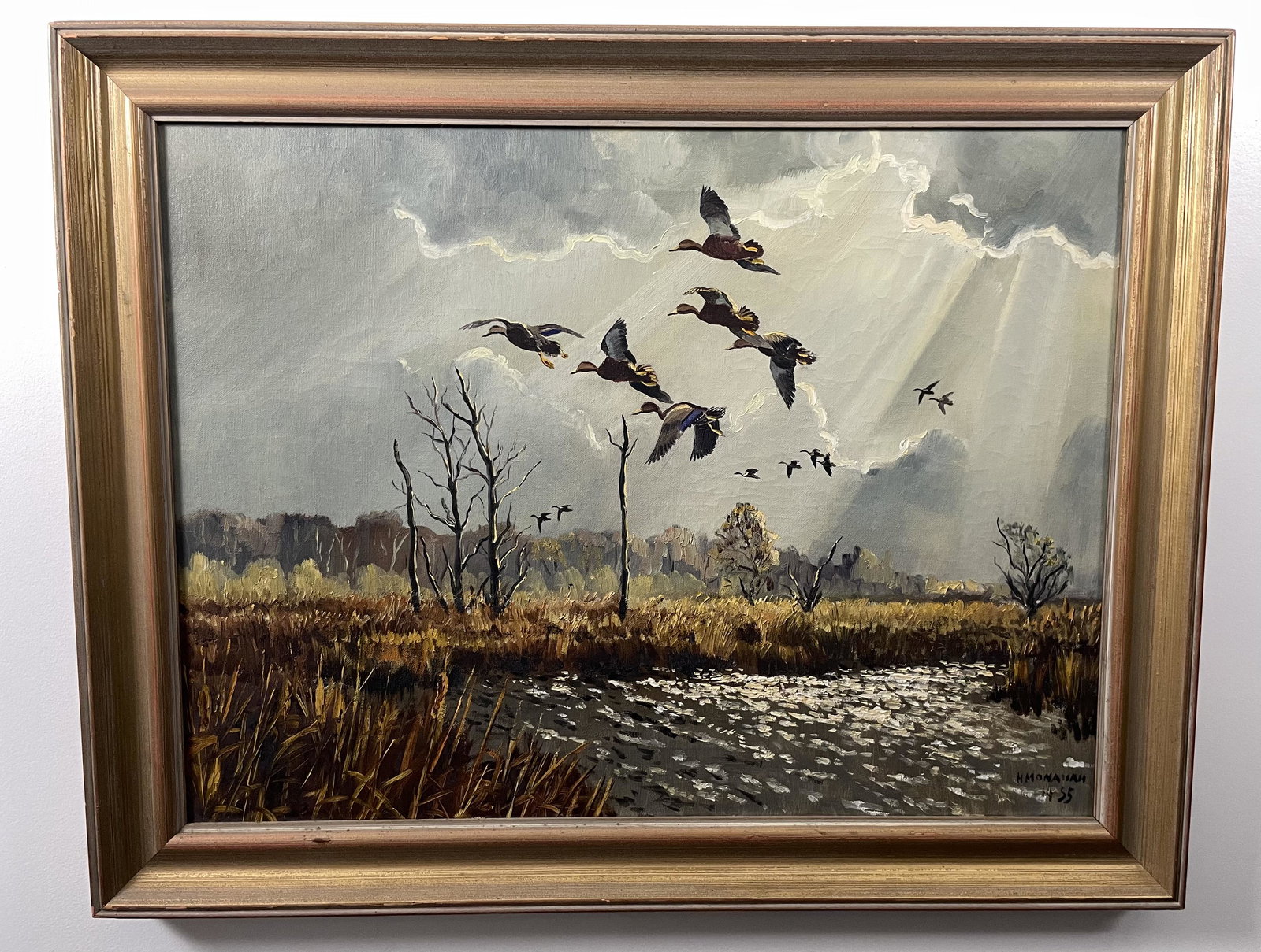 Hugh Monahan Sporting Oil Painting of Ducks (1 of 6)