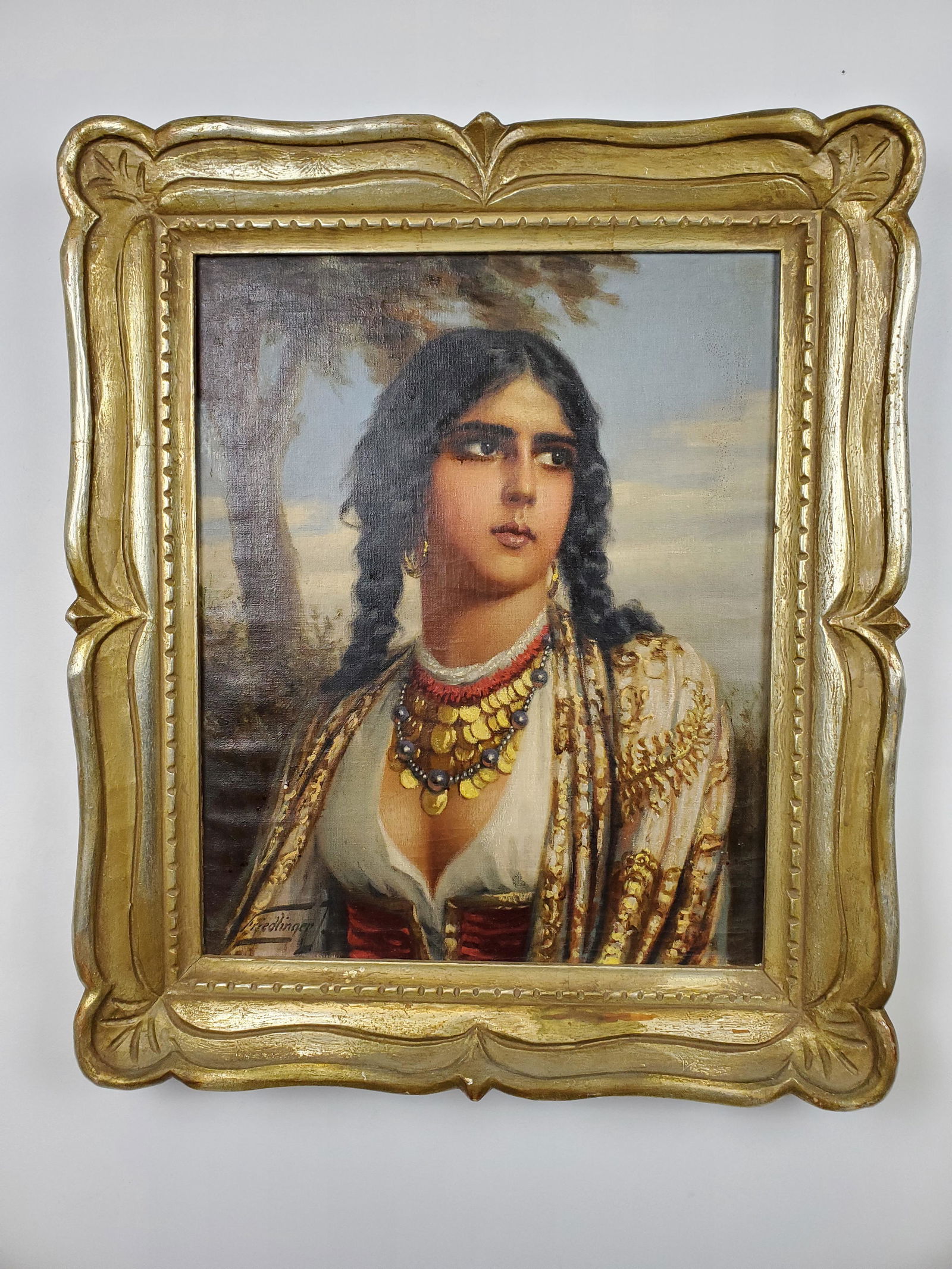 John Friedlinger Oil Painting of a Gypsy Girl (1 of 5)