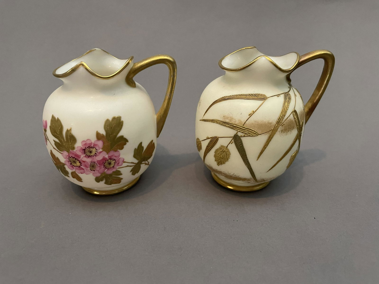 Two Ott & Brewer  Belleek Porcelain Creamers, 19th c. (1 of 6)