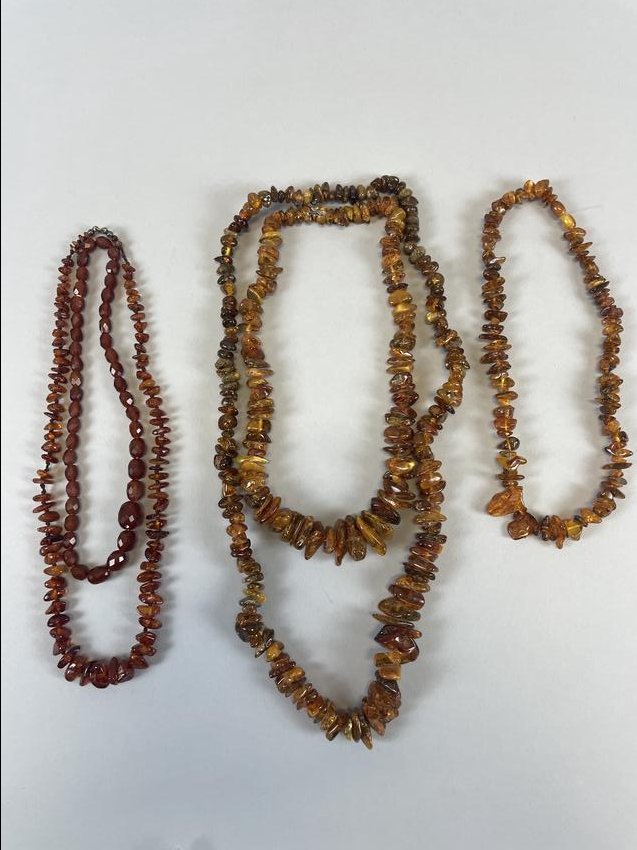 Lot of Five Baltic Honey Amber Nugget Chip Necklaces (1 of 6)