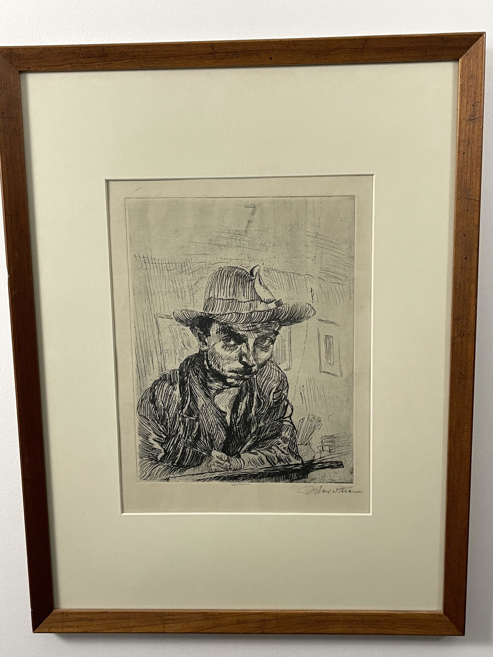 Ludwig Meidner Self Portrait Etching (1 of 4)