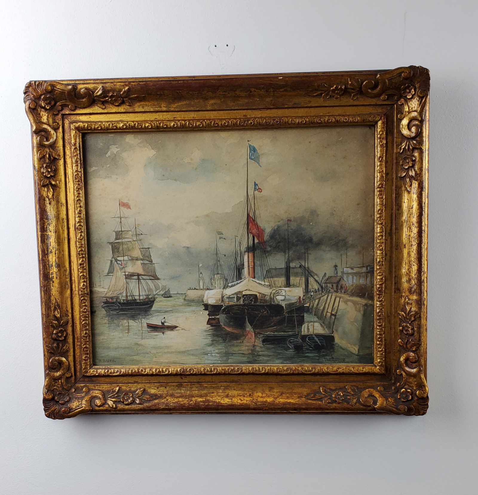 Henry Moore Signed English Maritime Watercolor, 19th c. (1 of 5)